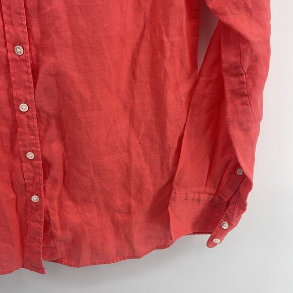 J. Crew Perfect Fit 100% linen long sleeve button up shirt sz 6 - Picture 4 of 7